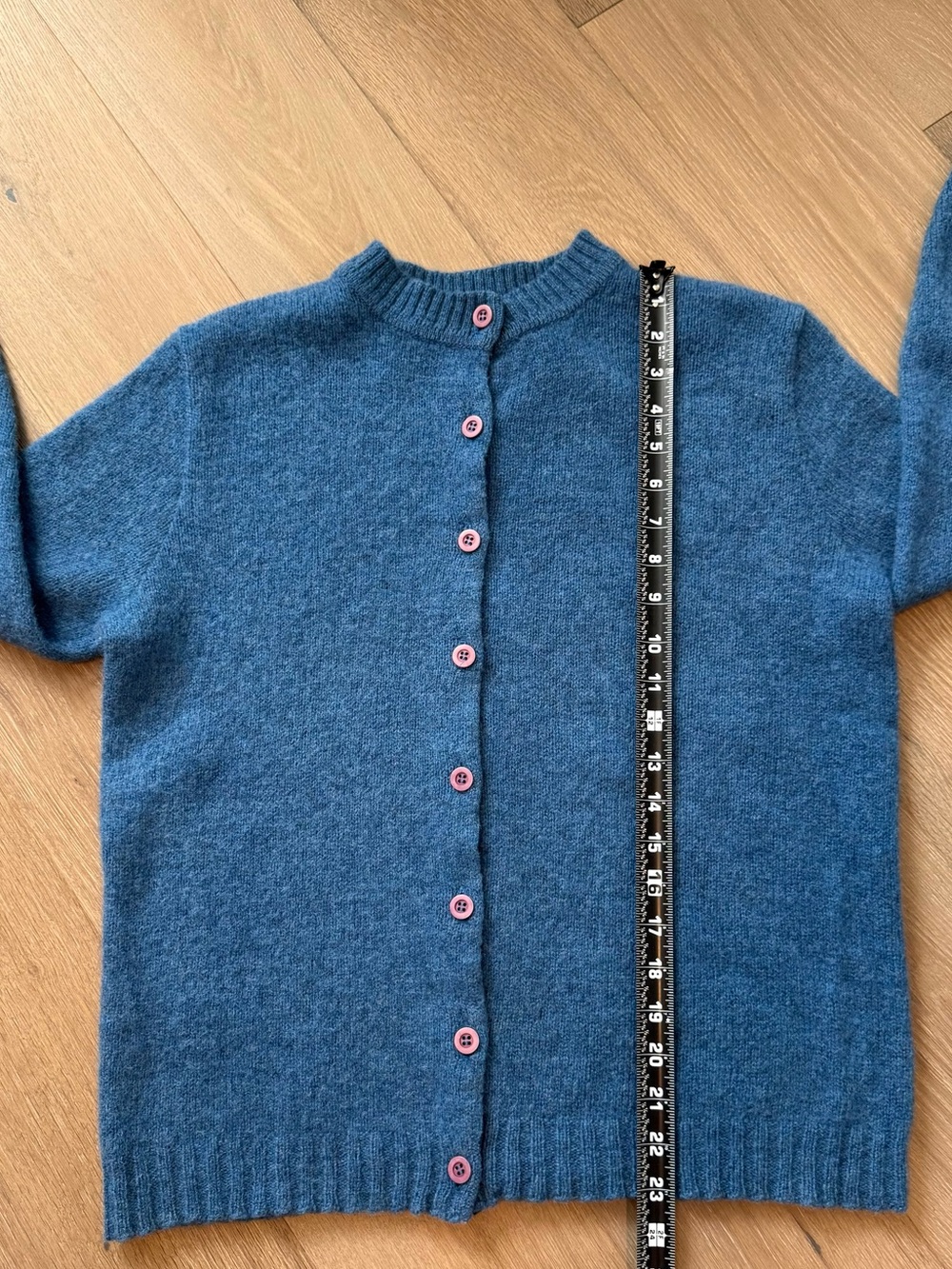 Vintage Pendleton Wool Cardigan Women’s Size 40 Blue Pink Buttons Made in USA - Picture 6 of 8